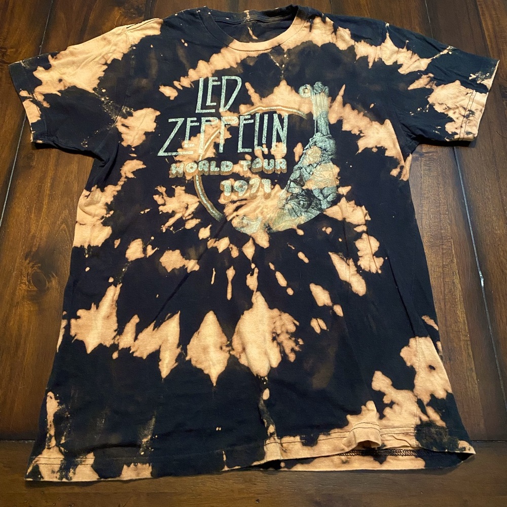 Vintage Led Zeppelin Band Concert Acid Wash T-Shirt